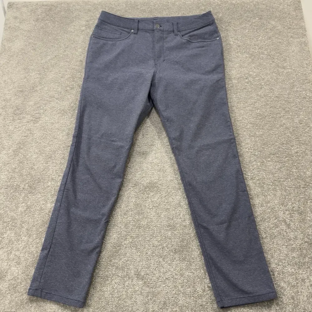 Lululemon ABC Classic Fit Straight Leg Warpstreme Five Pocket Pant Blue 34X32